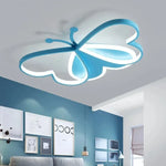 lampe moderne bleu rose papillon stylisé chambre enfant éclairage quotidien télécommande surface opaque