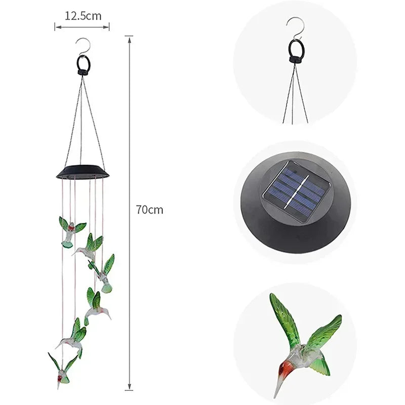 mobile lumineux solaire multicolores translucides moderne extérieur jardin park cour