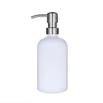 bouteilles shampooing après shampoing gel douche rechargeables transparentes marron noir blanches modernes pompes pression