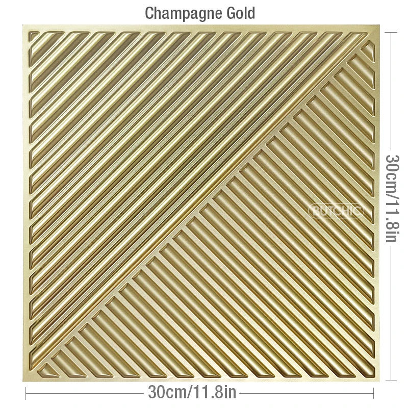 panneaux decoratifs modernes 3d or geometriques 9mm brillants stickers murailles chambre mariage