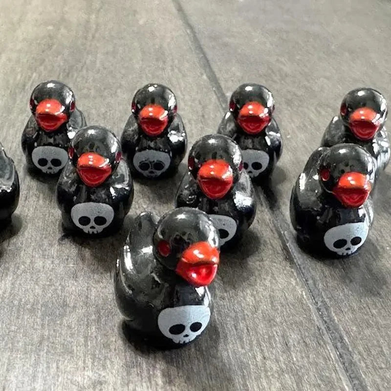 figurines canards squelette résine noire rouge halloween gothique artificiel maison jardin decoration autumn horror