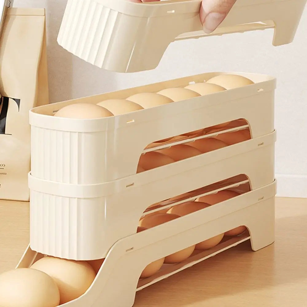 rangement d'oeufs moderne plié vert jaune beige durable cuisine réfrigérateur organisation pratique économique efficace