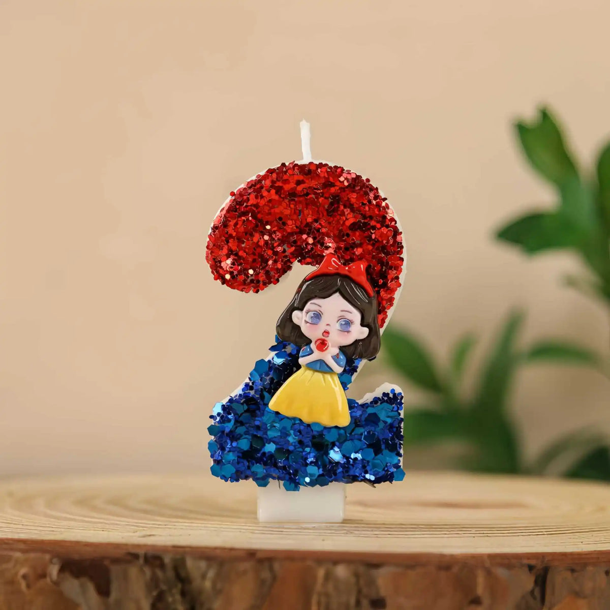bougies numériques forme chiffres paillettées rouge bleu jaune blanc princesse anniversaire décoration gâteau festive