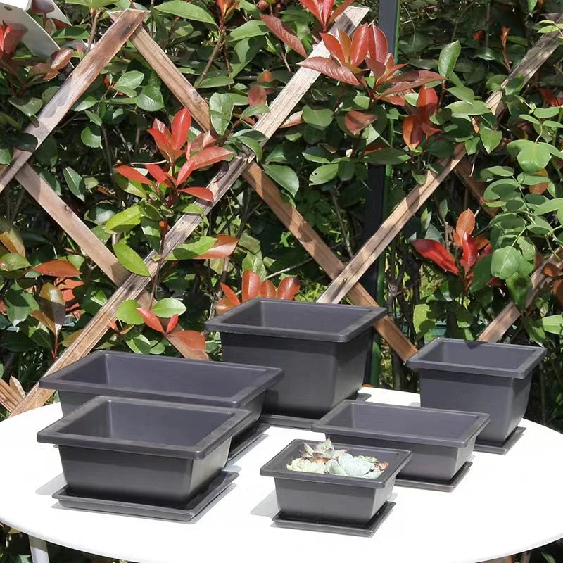 pot fleurs plastique noir moderne plante intérieure jardin décoration extérieur balcon