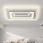 ventilateur luminaire moderne blanc grille ventilation télécommande led minimaliste