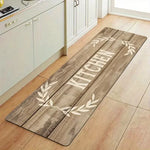 tapis sol extérieur polyester antidérapant motif feuilles blanches rustique vintage marron clair beige blanc
