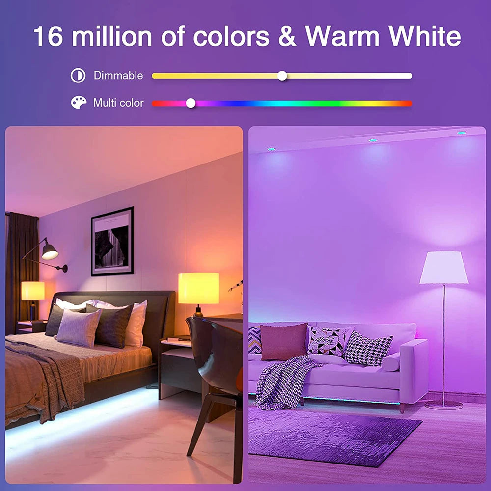 ampoule led intelligente wifi zigbee multicolore blanc chaud moderne transparente 15w 18w