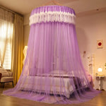 rideau lit blanc rose bleu violet translucide classique romantique plié maison polyester unisexe