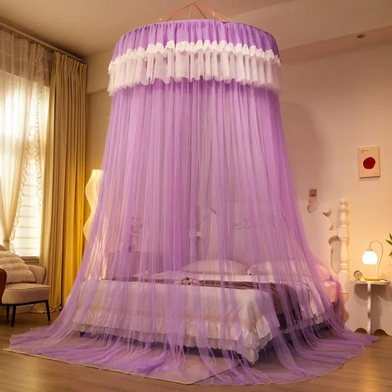 rideau lit blanc rose bleu violet translucide classique romantique plié maison polyester unisexe