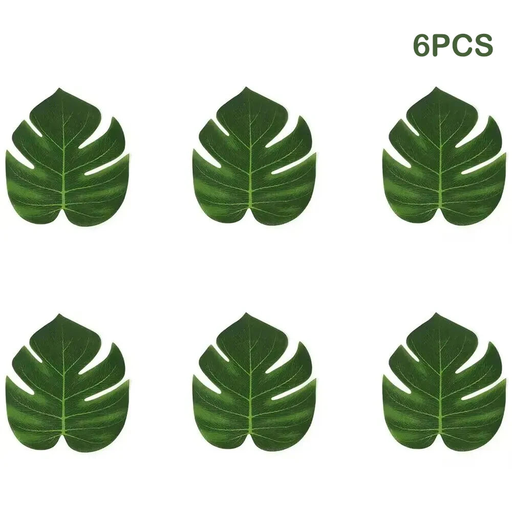 feuilles artificielles tropicales vert doré décoration moderne mariage anniversaire extérieur verte naturelle ludaua hawaïen