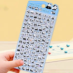 sticker kawaii animal transparent violet rose bleu clair panda lapin chat decoration scrapbooking bricolage