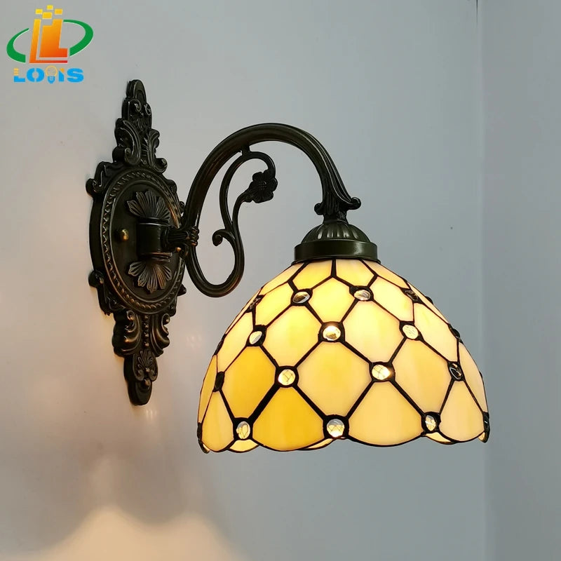lampe murale tiffany multicolore art nouveau géométrique mosaïque salle manger chambre entrée