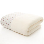serviettes bain coton absorption rapide gris marron beige clair moderne points blancs pâques dimensions