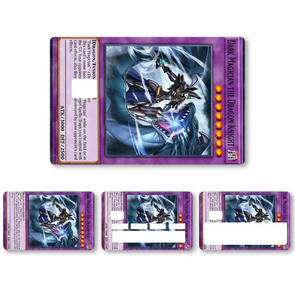 autocollants carte crédit yu gi oh violet multicolore illustrations brillantes adhésifs cartes jeu dimension