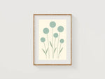 Art floral doux pissenlit vert sauge chambre