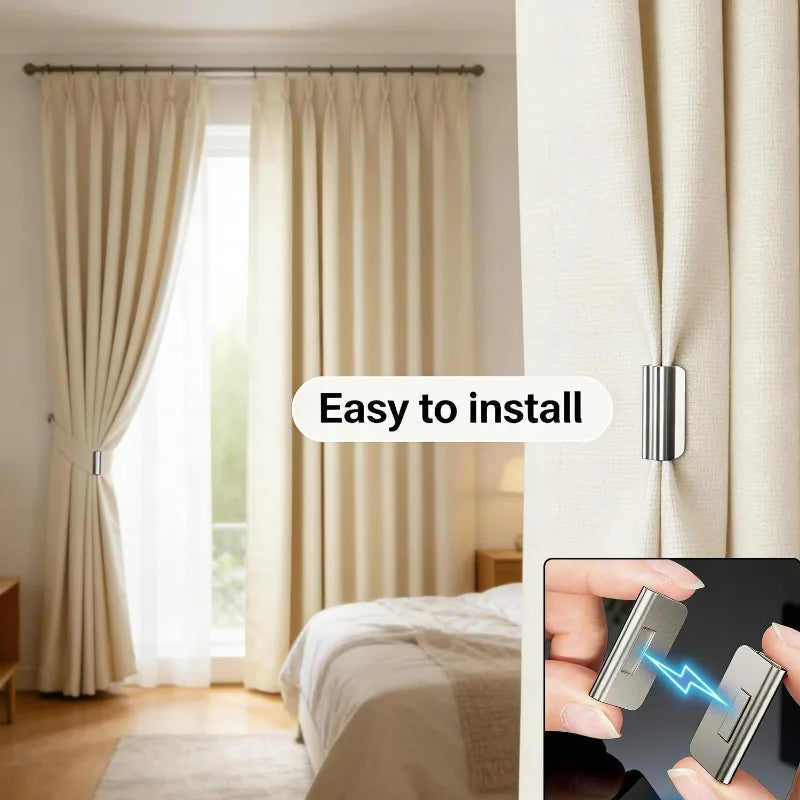 clips magnétiques rideaux argentés modernes empêcher fuite lumière chambre maison 12 paires 24 pièces
