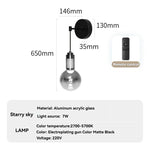 lampe suspendue moderne industrielle verre transparent noir doré maille dorée 2700k 5700k