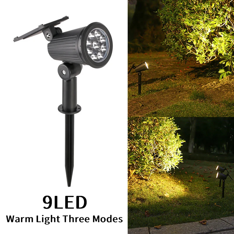 projecteurs led solaires réglables jardin extérieur moderne noir jaune violet vert