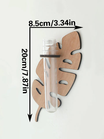 Support mural moderne feuille Monstera clips métalliques plante verte tube verre transparent chambre salon