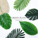 feuilles artificielles vertes tropicales moderne décoration extérieure anniversaire exposition photo fond faux plantes PVC