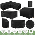 housse meubles extérieurs polyester imperméable noire moderne élastiques ajustables rectangle lshape rond