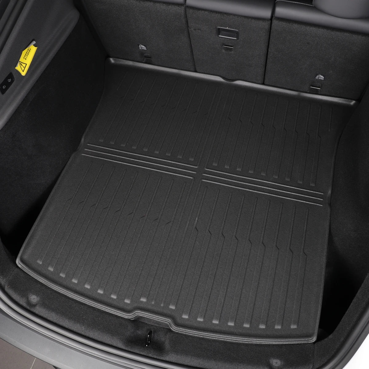 tapis sol voiture noir rayures horizontales modernes avant arrière coffre dossier