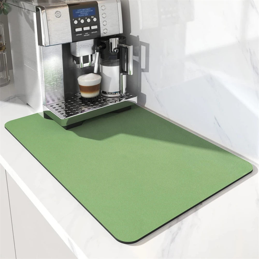 tapis cuisine absorbant motif marbre noir doré séchage vaisselle salle bain
