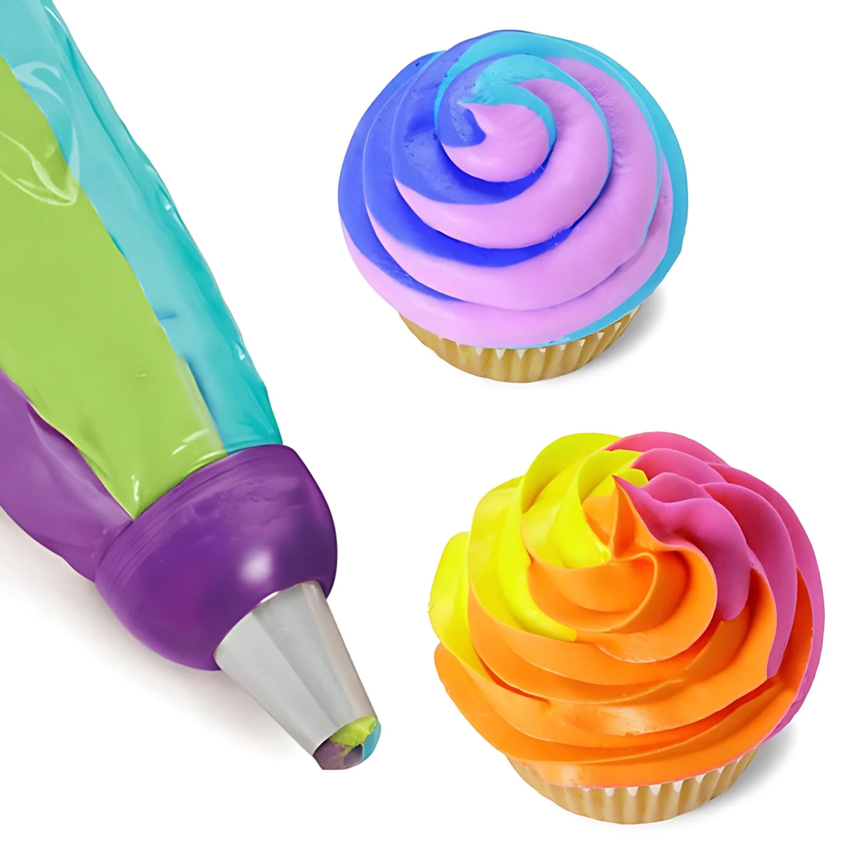 décorateur desserts métal nozzles tourbillons crème colorée sacs plastique transparent embouts métalliques cupcakes