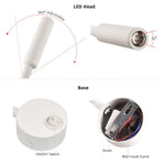 lampe table flexible moderne noir blanc argent fixée mur interrupteur led base minimaliste