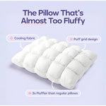 coussin puff grid doux blanc rose violet gris poignée confortable maison lit