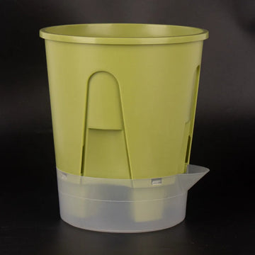 pot fleurs moderne plastique beige mat auto arrosant réserve d'eau
