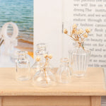 vases porcelaine transparents rayures verticales modernes accessoires maison poupée décoration chambre fleurs sèches