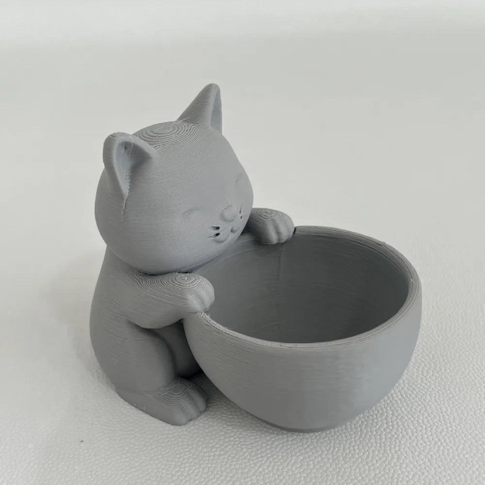 pots fleurs forme chat noir blanc gris succulentes drainage moderne