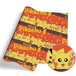 tapis souris pikachu pokémon pop art noir jaune blanc rouge orange adhésif polyester coton