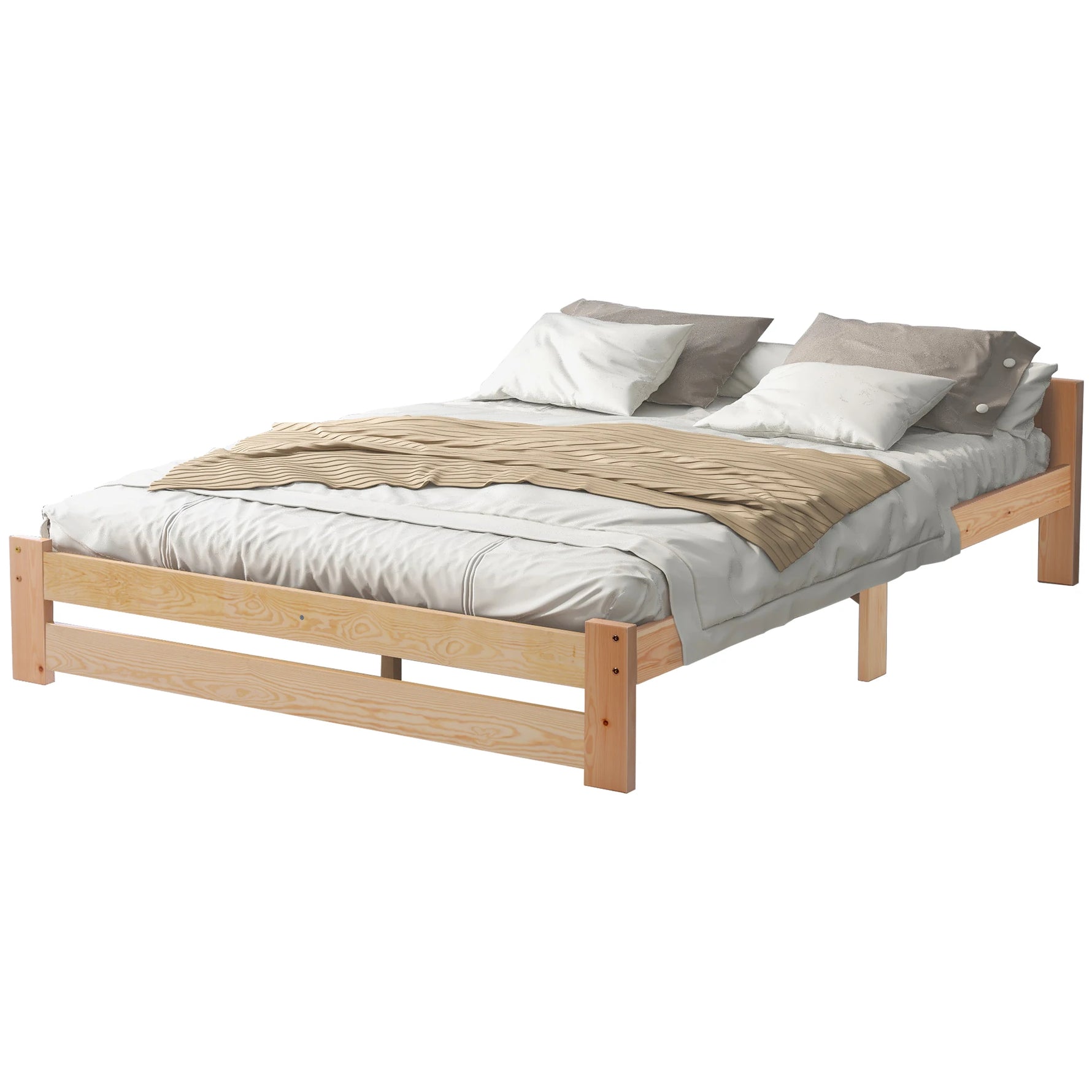 Lit futon assemblé dans une chambre à coucher moderne