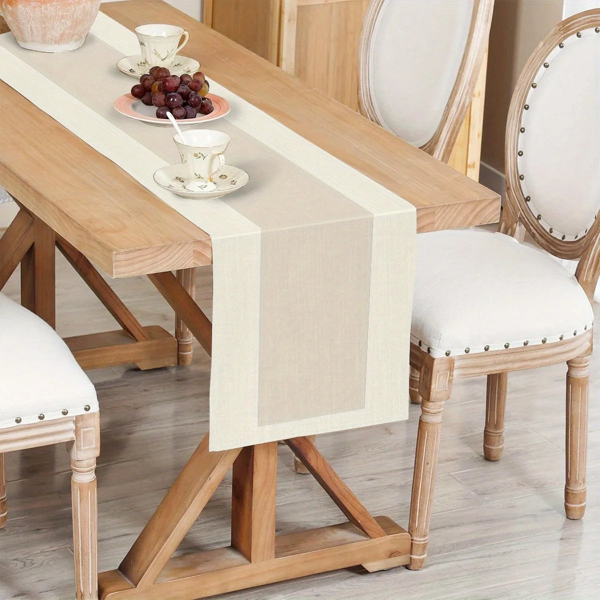 nappe table moderne lin beige clair minimaliste 30x45cm 90x35cm 150x59cm 180x71cm 220x87cm 260x102cm