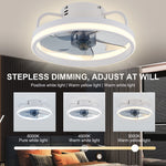 ventilateur led moderne télécommande lumière multiple noir blanc