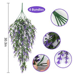 guirlande suspendue artificielle lavande verte violette feuilles fleurs colorées moderne décoration intérieure anneau métallique