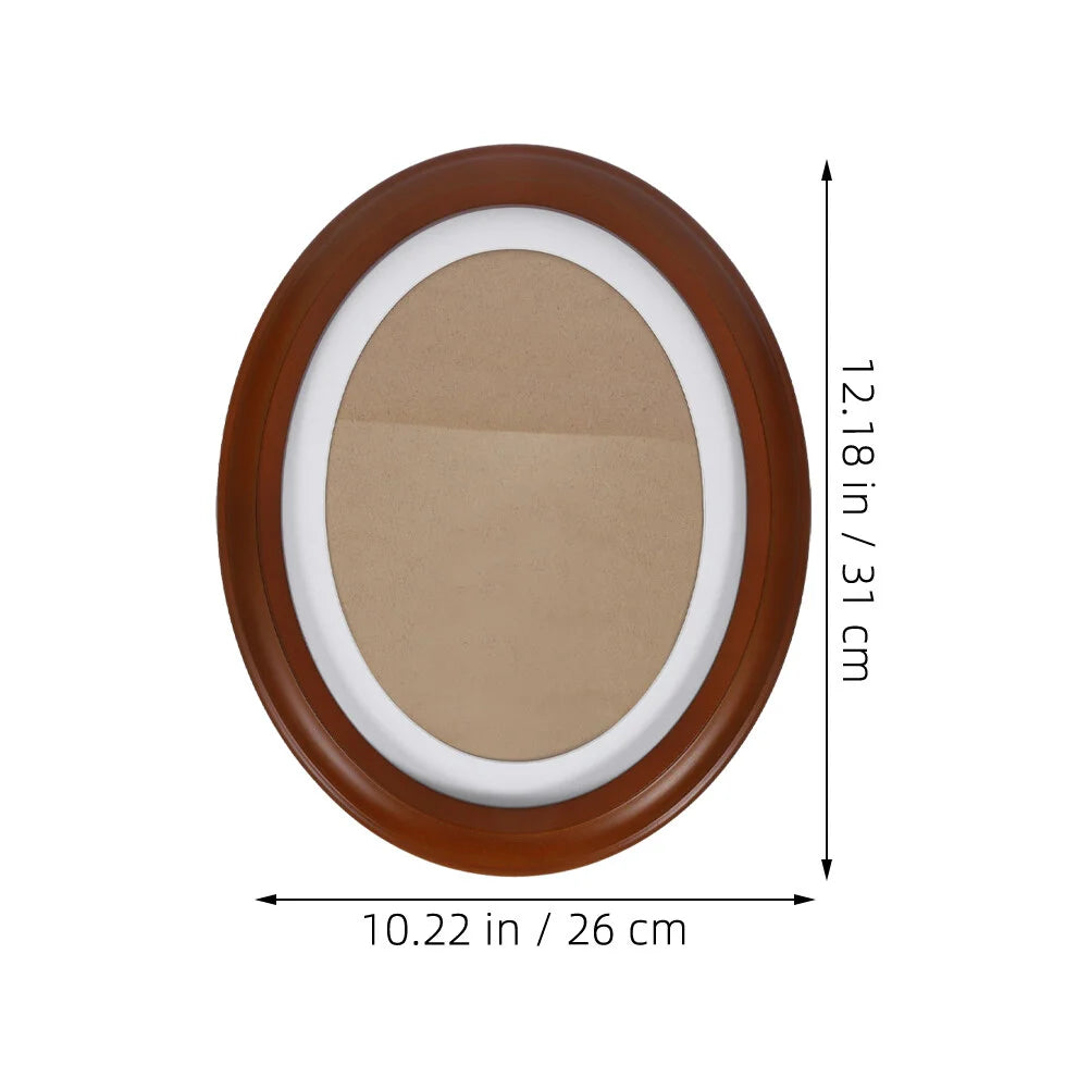 Cadre photo ovale bois moderne noir beige blanc plaque protection