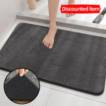 tapis bain gris clair doux antidérapant absorption rapide douche maison confortable moderne
