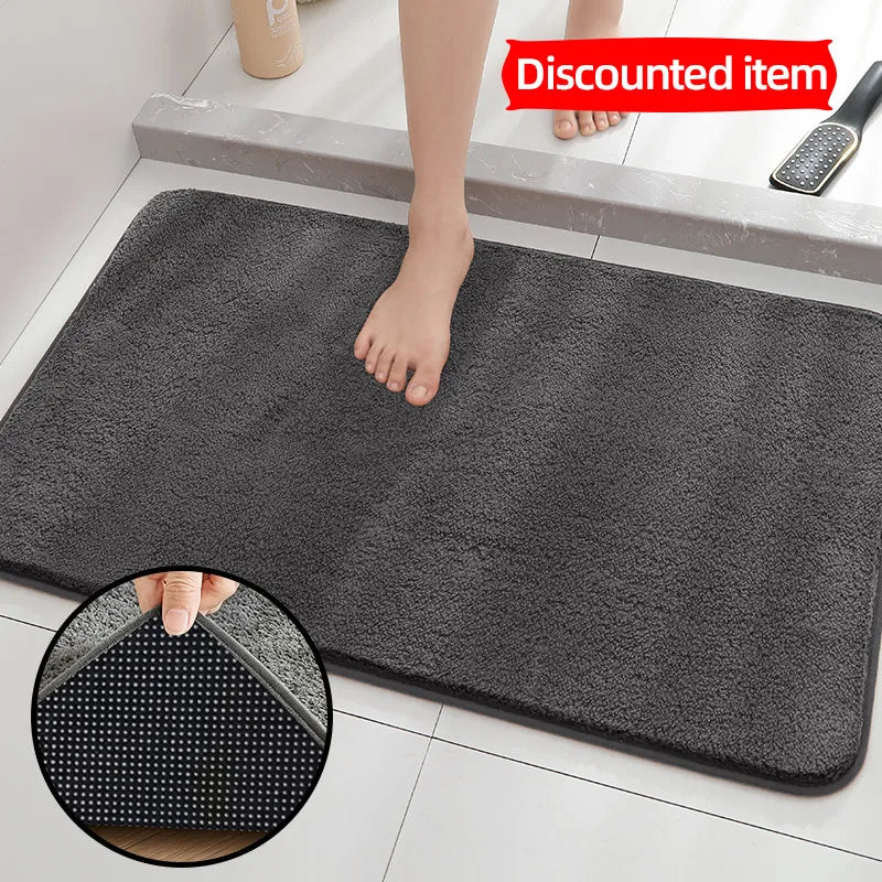 tapis bain antidérapant polyester durable moderne gris clair géométrique absorbant entrée salle bain