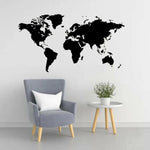 Sticker mural carte du monde pour salon