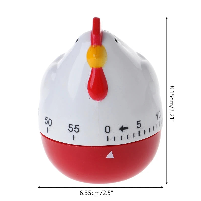 Minuterie poule mignonne vue de profil montrant le cadran mécanique