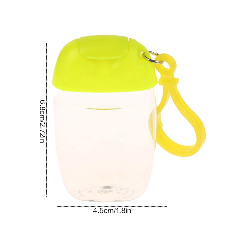 bouteilles rechargeables 30ml transparentes modernes anneau fixation couleurs vert bleu rouge Jaune Noir