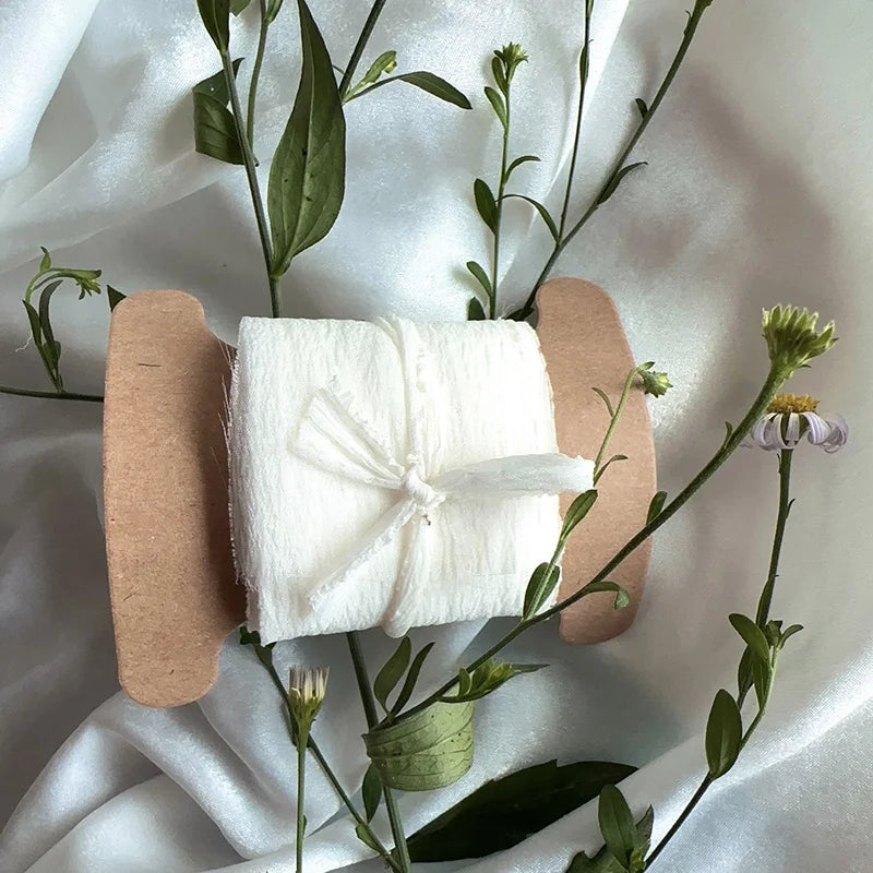 rubans coton blanc rose clair beige vert clair gris violet texture ondulée simple délicat