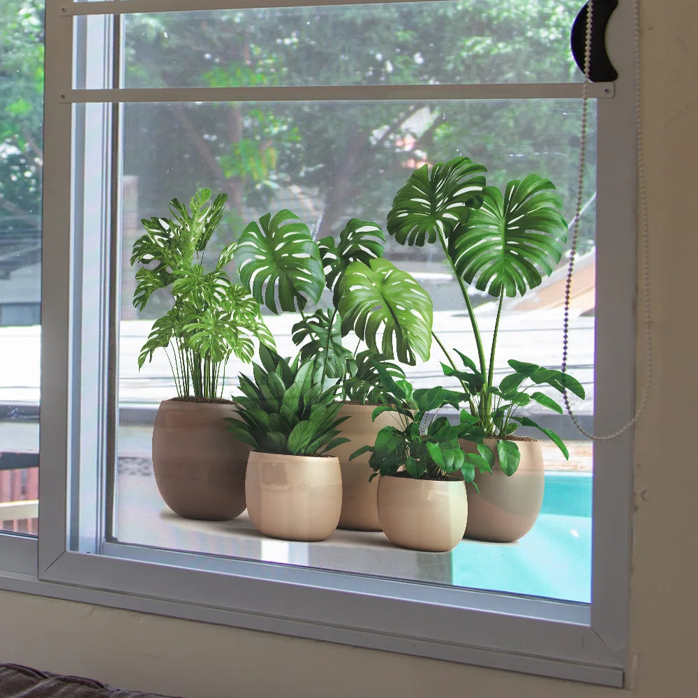sticker mural plantes pots décoration intérieure moderne adhésif résistant eau chambre salon
