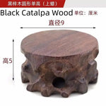 support plante bois sculpté artisanal marron foncé pot fleurs décoration végétale rustic stand