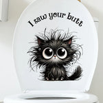 sticker mural chat mignon saw your butt texte noir blanc illustration décoration chambre enfants