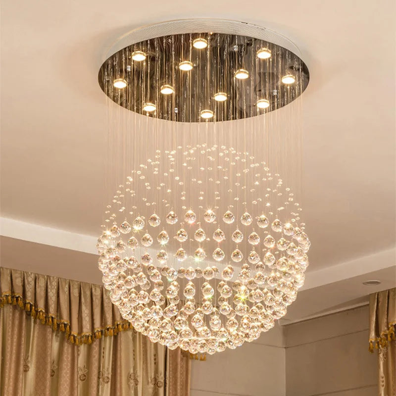 suspension lumineuse moderne cristal transparente 4000k 3000k 6000k