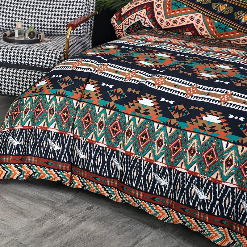 Linge de lit style bohème marron